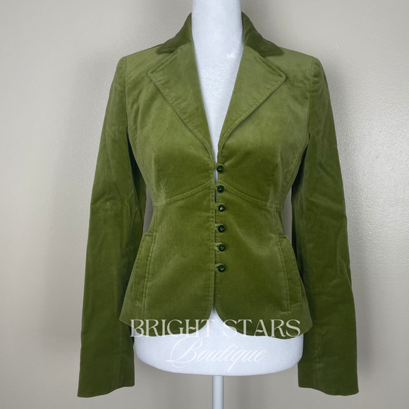 Rare Green Blazer Jacket ASO Paige Matthews Charmed Faux Velvet Vintage 0 - Picture 5 of 9